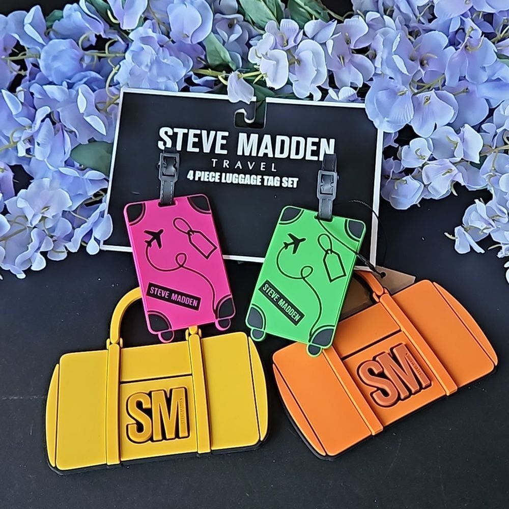 Steve Madden 4 Piece Luggage Tag Set NWT